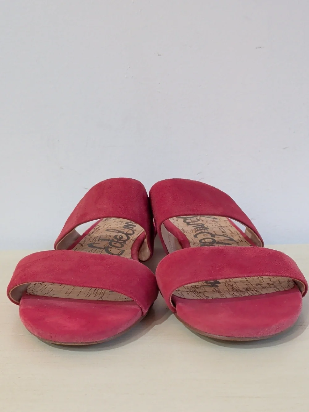 Sam Edelman Red Suede Double-strap Slide Sandals Size 9 - Picture 3 of 13